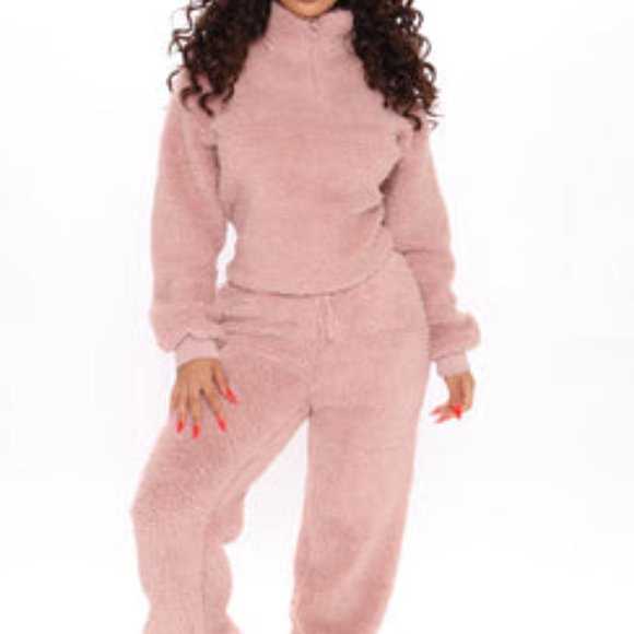 Pants - Cuddle Time Cozy Pant Set - Mauve